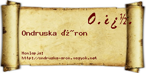 Ondruska Áron névjegykártya
