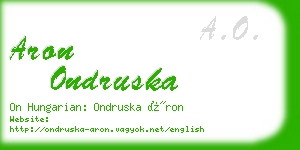 aron ondruska business card